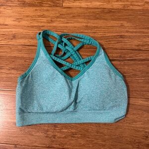 Reebok Crisscross Back Teal Sports Bra